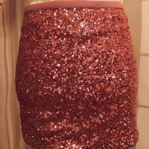 Small Pink Sequin Short Skirt